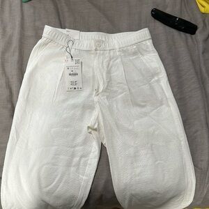 Zara white straight leg pants - slim
